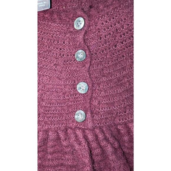 J. Jill Rabbit Hair Wool Cotton Blend Babydoll Popover Sweater Burgundy Size 2X - Picture 3 of 5